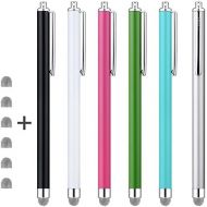 [아마존베스트]ChaoQ CHAOQ Touch Stylus Pen, Hybrid Mesh Fiber Tips Stylus (6 Pcs, Black, White, Pink, Green, Sky Blue, Silver) for all Capacitive Touch Screen Cell Phones, Tablet, Kindle Fire + 6 Extr