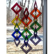 ChapmanStainedGlass Stained Glass Rainbow Chain, Rainbow Suncatcher, Rainbow Sun Catcher, Rainbow Links, Glass Rainbow Chain
