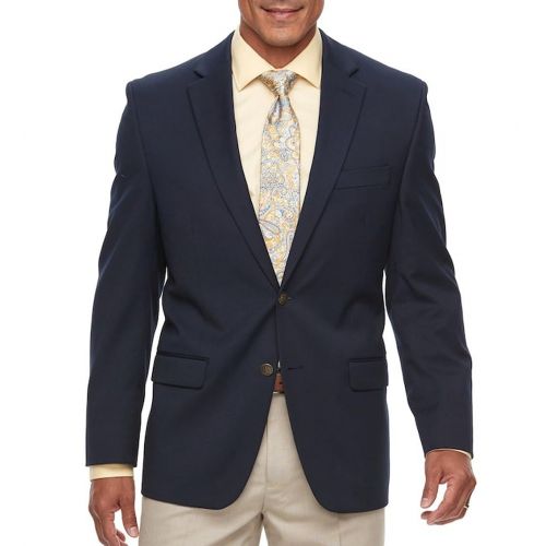  Chaps Mens Classic-Fit Performance Stretch Blazer Coat Navy