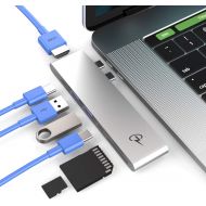 CharJenPro USB C Hub for Apple MacBook Air 2018, MacBook Pro 2018, 2017, 2016, Certified USB C Dongle, MacBar, Thunderbolt 3, 5K@60Hz, HDMI 4K, Type C, 2 USB 3.0, SDMicro SD Card Reader, USB