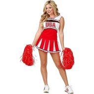 Charades Womens USA Cheerleader Top and Skirt Costume