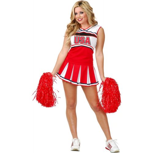  할로윈 용품Charades Womens USA Cheerleader Top and Skirt Costume