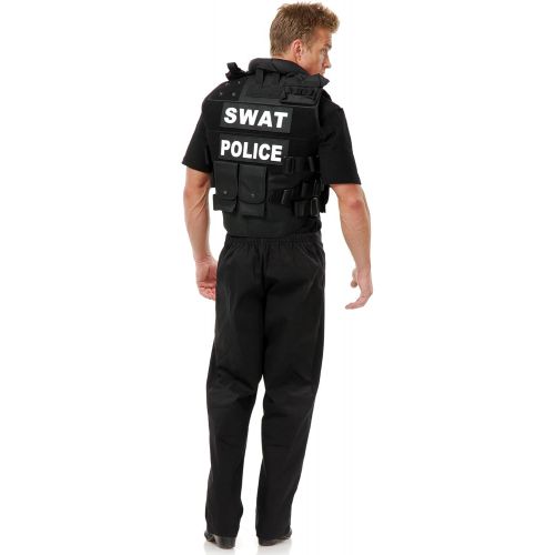  할로윈 용품Charades Swat Team Vest Adult Costume, Black