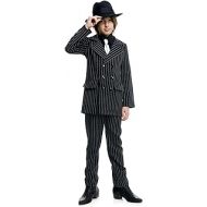 Charades Thin Pinstriped Gangster Kids Costume