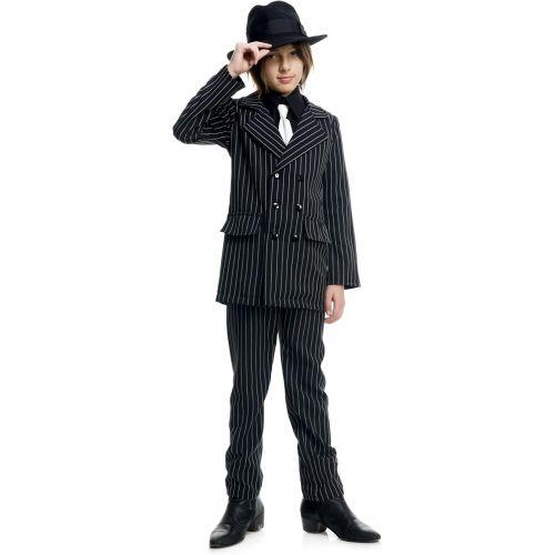  할로윈 용품Charades Thin Pinstriped Gangster Kids Costume