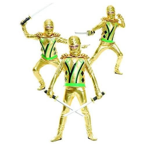  할로윈 용품Charades Child Golden Ninja Series III Costumes, Gold, Medium