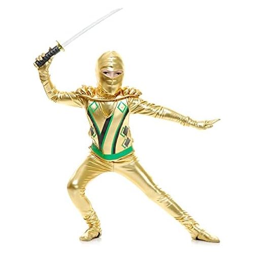  할로윈 용품Charades Golden Ninja Series III with Armor Childs Costume, Gold, Small