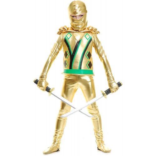  할로윈 용품Charades Golden Ninja Series III with Armor Childs Costume, Gold, Small