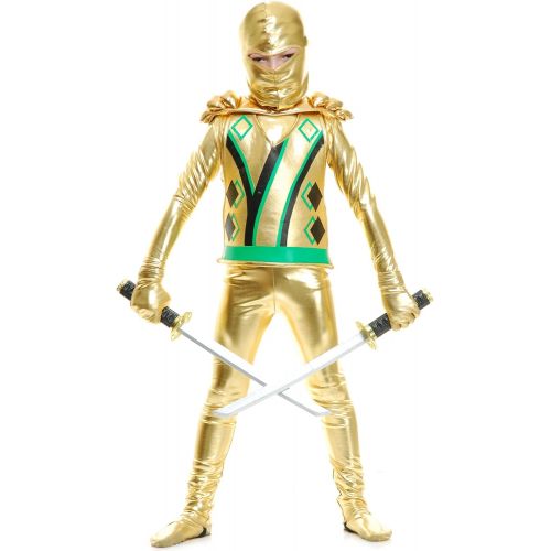  할로윈 용품Charades Golden Ninja Series III with Armor Childs Costume, Gold, Small