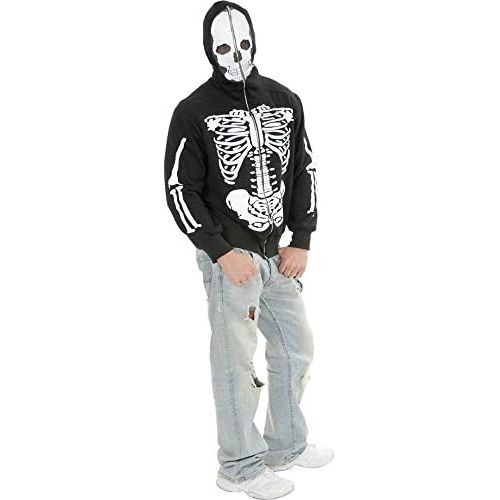  할로윈 용품Charades Mens Skeleton Hoodie Costume Sweatshirt