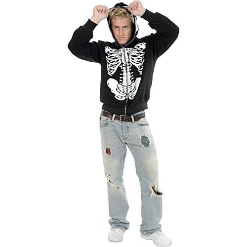  할로윈 용품Charades Mens Skeleton Hoodie Costume Sweatshirt