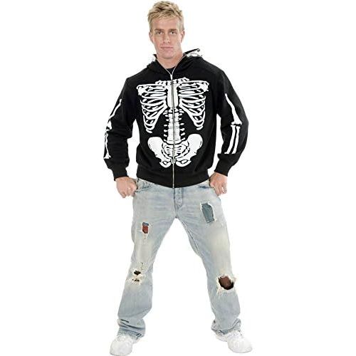  할로윈 용품Charades Mens Skeleton Hoodie Costume Sweatshirt
