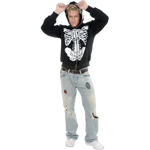  할로윈 용품Charades Mens Skeleton Hoodie Costume Sweatshirt