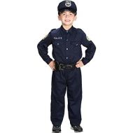 Charades Childs Police Costume Jumpsuit, Navy Blue, Small