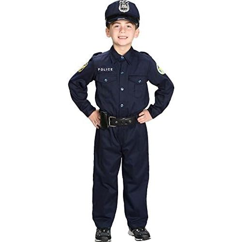  Charades Childs Police Costume Jumpsuit, Navy Blue, Small