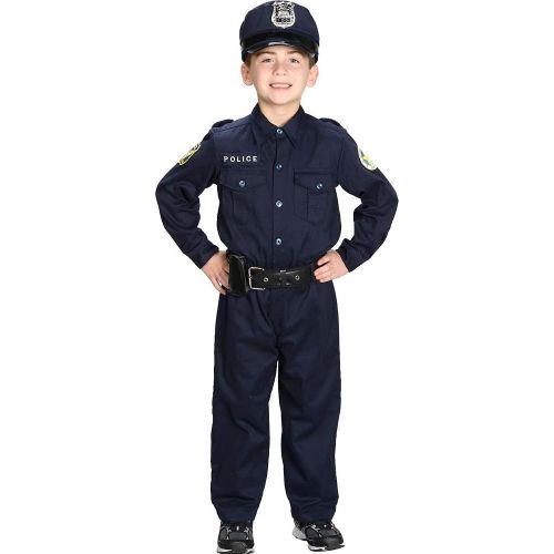  Charades Childs Police Costume Jumpsuit, Navy Blue, Small