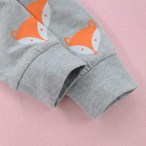  Charberry Cute Newborn Clothes Infant Baby Girl Boy Fox Print Warm Romper Jumpsuit