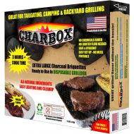 CHARBOX, Fun Pack (1-4 People) Disposable BBQ Charcoal Grill/Portable/Ready to Use/Lasts 3 Hrs!!/Recyclable/Barbecue Grill Eco Friendly - Great for Camping,Tailgate & Backyard Part