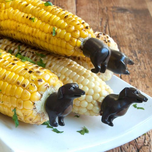  Charcoal Companion Dog Corn Holders (8 Pieces) - Perfect Gift For Dachshund Lovers - CC5009.