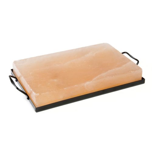  Charcoal Companion CC6064 Himalayan Salt Plate & Holder Set, 12 x 8 x 1.5