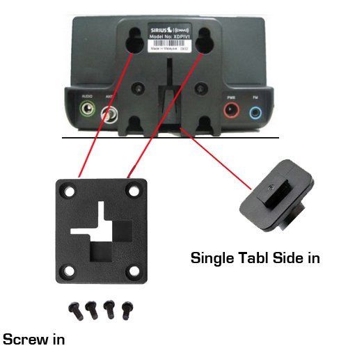  [아마존베스트]ChargerCity AccessoryBasics XT Sticky-Dash Windshield Suction Mount for Sirius XM Onyx Plus Starmate Stratus Roady Helix Lynx Satellite Radio w/Single T Delphi Skiff & 4 Hole AMPS Pattern (Sir