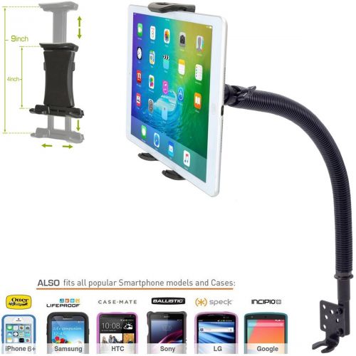  ChargerCity Heavy Duty Metal Rod Gooseneck Truck Fleet Car Seat Bolt Floor Tablet & Smartphone Mount for iPad Air Mini Pro iPhone XR XS MAX X 8 7 Plus Galaxy S8 S9 Surface Pro