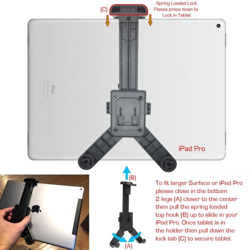  ChargerCity XL Smartphone & Tablet Holder Photo Booth Camera Tripod Kit w360° Rotation for Apple iPad Pro Air Mini iPhone XR XS MAX X 8 7 Plus Microsoft Surface Samsung Galaxy Tab