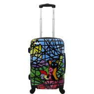 Chariot 20 Lightweight Spinner Carry-on Upright Suitcase-Stained Glass Cat