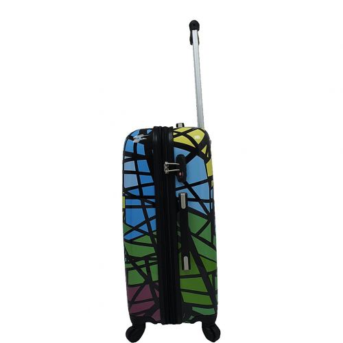  Chariot 20 Lightweight Spinner Carry-on Upright Suitcase-Stained Glass Cat