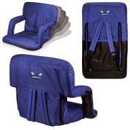 Charlotte Hornets Picnic Time Ventura Seat Navy Polyester and Metal Portable Recliner Chair by Oniva