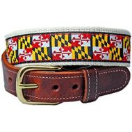 Charm City Clothing Maryland Flag Mens Premium Leather Tab Belt