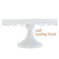 Charmed White art deco vintage lace metal cake stand pedestal