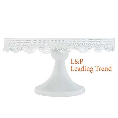  Charmed White art deco vintage lace metal cake stand pedestal