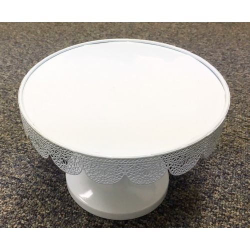  Charmed White art deco vintage lace metal cake stand pedestal