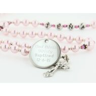 /CharmingRosary Baptism Rosary, Personalized Rosary, Baptism Gift, Christening Gift, Girl Baptism, Christening Rosary, Pink Rosary, Rosary Beads,PreciousPPc