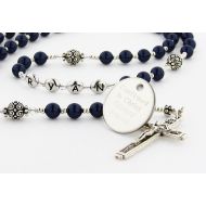 CharmingRosary Confirmation Rosary, Confirmation Gift, Catholic Confirmation, Boy Rosary, Personalized Rosary, Rosary Bead, Dark Blue Rosary, PeaceDBSc