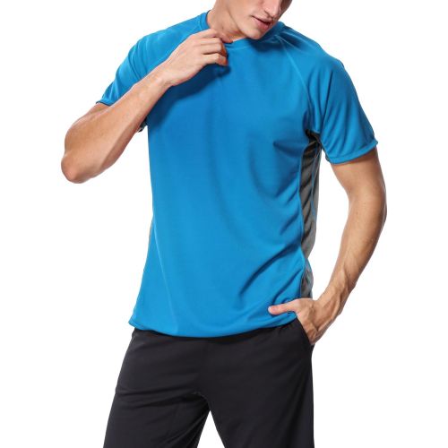  Charmo Mens Sun Protection Swim Shirts Rash Guard Swim Tee Short Sleeve Swimwear