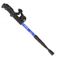 Chartsea Anti Shock Hiking Walking Trekking Trail Poles Stick Adjustable Canes 4-Sections With Compass (blue)