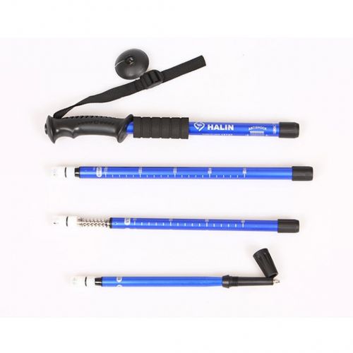  Chartsea Anti Shock Hiking Walking Trekking Trail Poles Stick Adjustable Canes 4-Sections With Compass (blue)