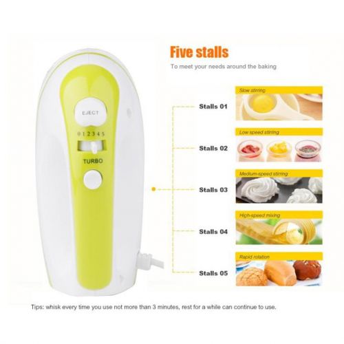  Hand Mixer,Chartsea Electric 5 Speed Handheld Hand Blender Mixer Whisk Beater Cake Baking (A)