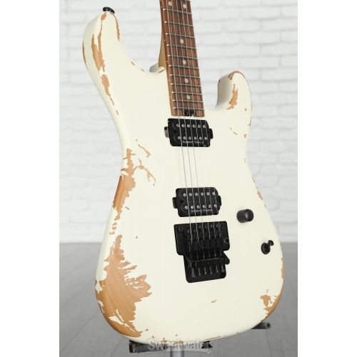  Charvel Pro-Mod Relic San Dimas Style 1 HH FR PF Electric Guitar - Weathered White