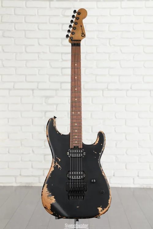  Charvel Pro-Mod Relic San Dimas Style 1 HH FR PF Electric Guitar - Weathered Black