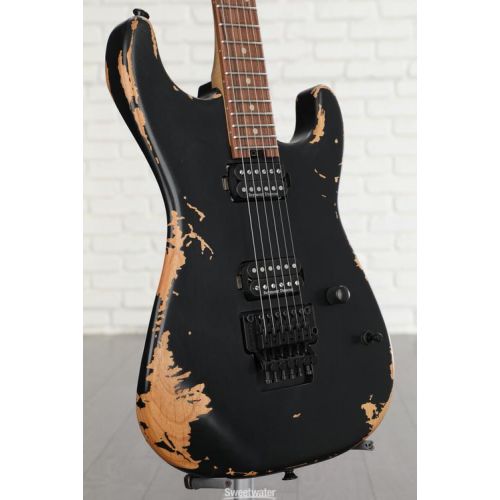  Charvel Pro-Mod Relic San Dimas Style 1 HH FR PF Electric Guitar - Weathered Black