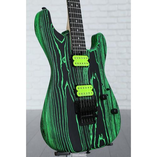  Charvel Pro-Mod San Dimas Style 1 HH FR E Ash Electric Guitar - Green Glow with Ebony Fingerboard