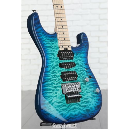  Charvel MJ San Dimas Style 1 HSH FR M QM Electric Guitar - Caribbean Burst