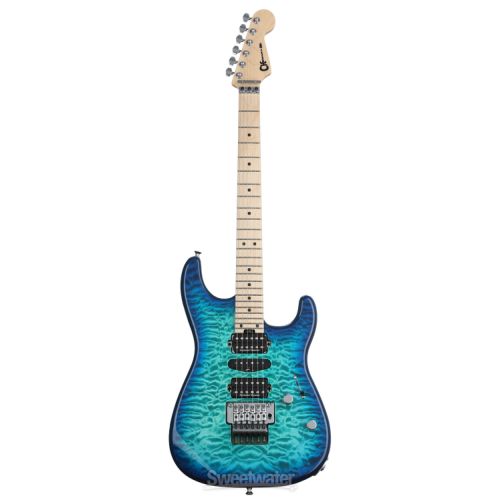  Charvel MJ San Dimas Style 1 HSH FR M QM Electric Guitar - Caribbean Burst