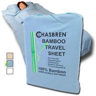 [아마존베스트]Chasbren Travel Sheet - 100% Bamboo Travel Bedding for Hotel Stays and Other Travels - Soft Comfortable Roomy Lightweight Sleep Sheet, Sack, Bag, Liner - Pillow Pocket, Zippers, Ca