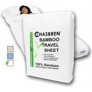 Chasbren Travel Sheet - 100% Bamboo Travel Bedding for Hotel Stays and Other Travels - Soft Comfortable Roomy Lightweight Sleep Sheet, Sack, Bag, Liner - Pillow Pocket, Zippers, Ca