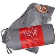 Chasbren Tripley Luxury Travel Sheet, Sleeping Bag Liner, Softer Than Silk, Cooler Than Cotton, 100% Satin Weave Tencel Lyocell from Sustainably Sourced Eucalyptus