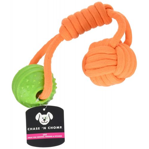  Chase n Chomp Double Tug Rope Toy That Floats with Rubber & TPR Ball